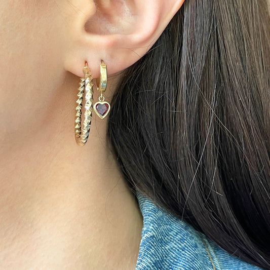 14KT Yellow Gold Twisted 3mm Tube Hoop Earrings 30mm