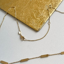 Load image into Gallery viewer, 14KT Yellow Gold Rectangle Station Disc Chain Necklace 16&quot;