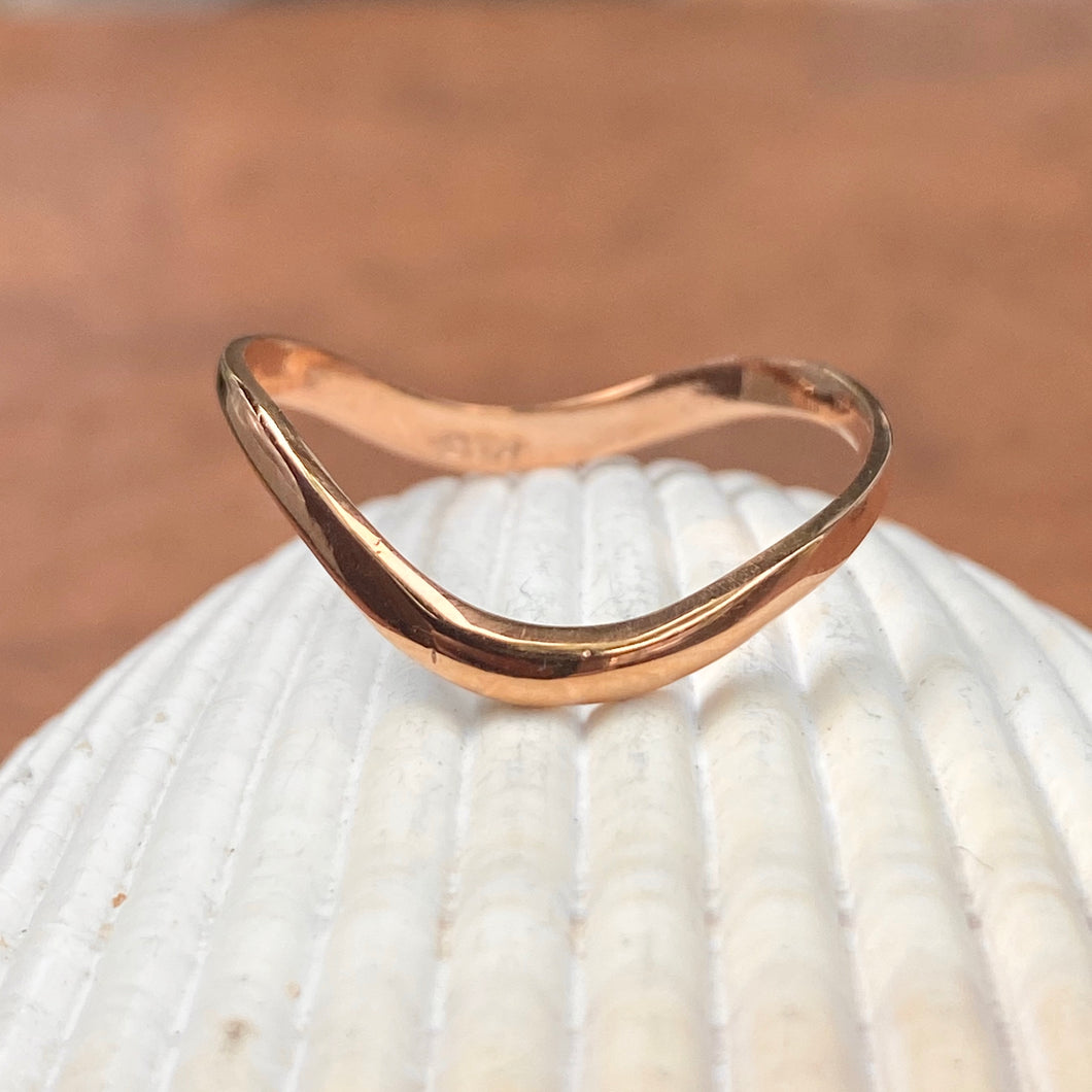 14KT Rose Gold Polished Wave Band Thumb Ring, 14KT Rose Gold Polished Wave Band Thumb Ring - Legacy Saint Jewelry