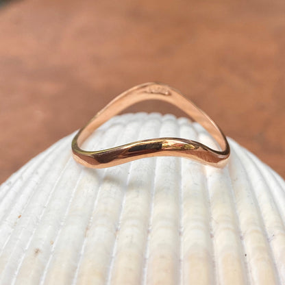 14KT Rose Gold Polished Wave Band Thumb Ring, 14KT Rose Gold Polished Wave Band Thumb Ring - Legacy Saint Jewelry