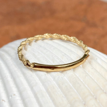 14KT Yellow Gold Diamond-Cut Rope Band Ring, 14KT Yellow Gold Diamond-Cut Rope Band Ring - Legacy Saint Jewelry