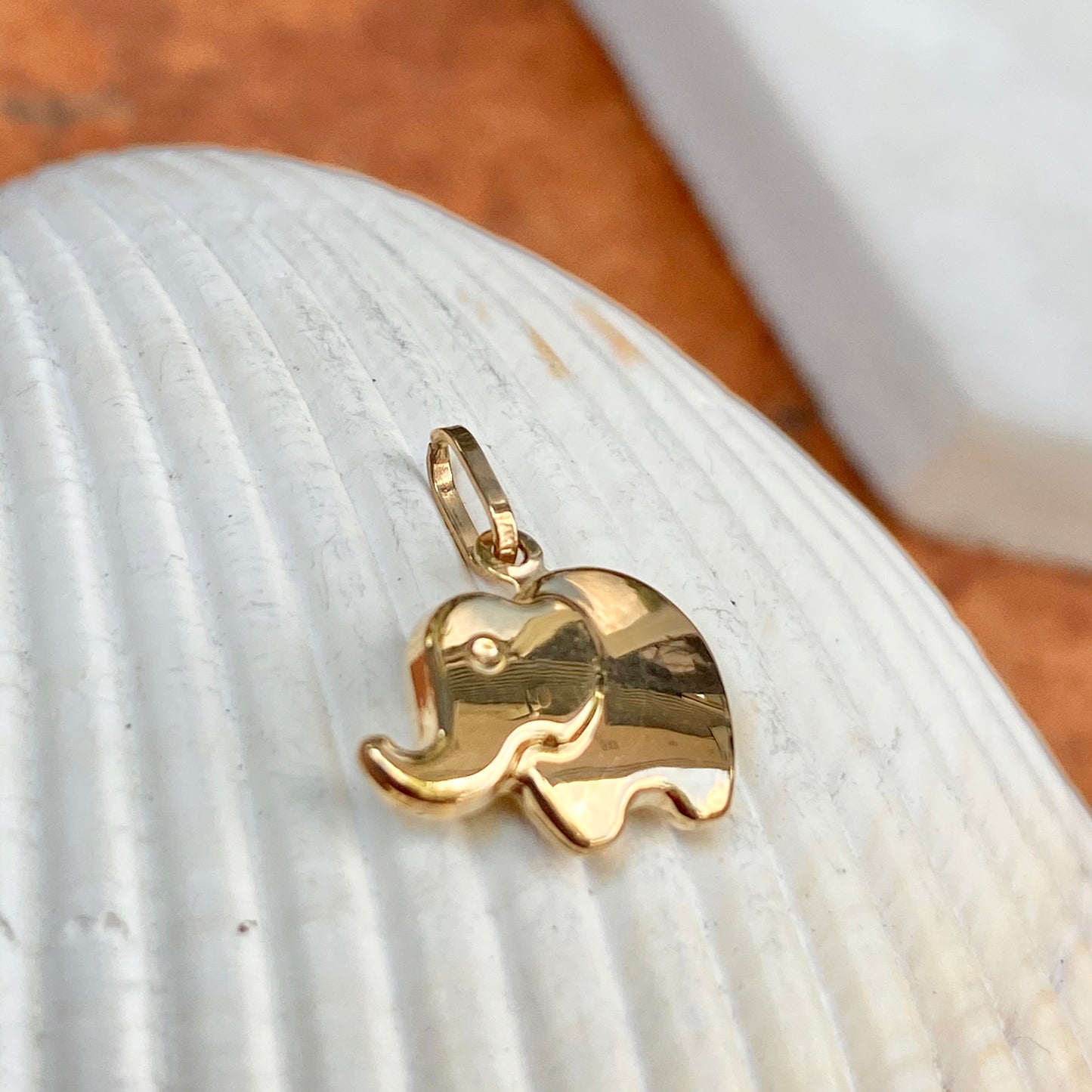 14KT Yellow Gold 3D Mini Elephant Pendant Charm, 14KT Yellow Gold 3D Mini Elephant Pendant Charm - Legacy Saint Jewelry