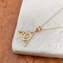 Load image into Gallery viewer, 14KT Yellow Gold Celtic Trinity Knot Pendant Charm, 14KT Yellow Gold Celtic Trinity Knot Pendant Charm - Legacy Saint Jewelry