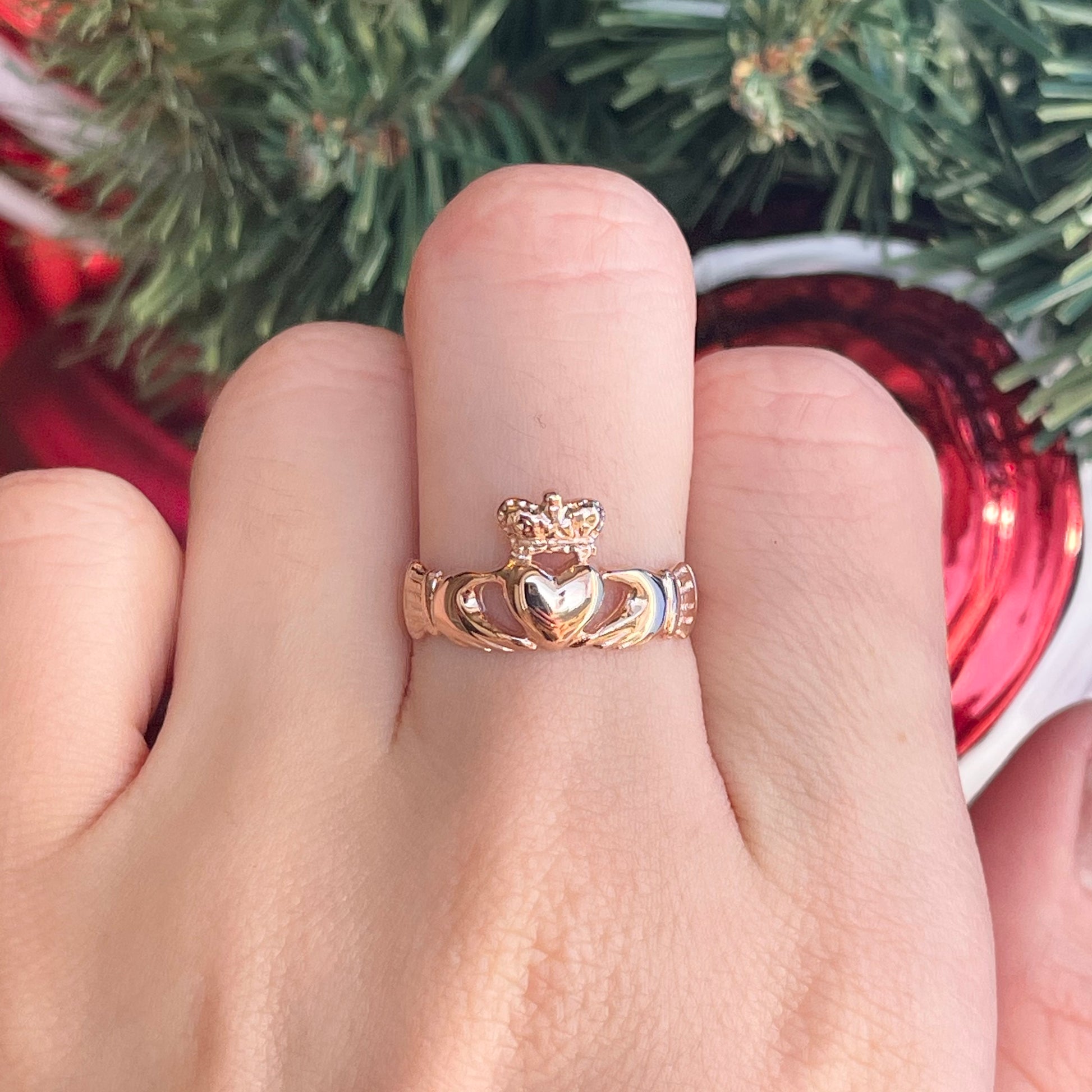 Rose Gold Claddagh Thin Claddagh Ring 14KT Rose Gold Polished