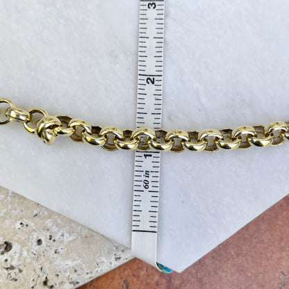 Estate 14KT Yellow Gold Rolo Link Chain Amethyst Toggle Bracelet