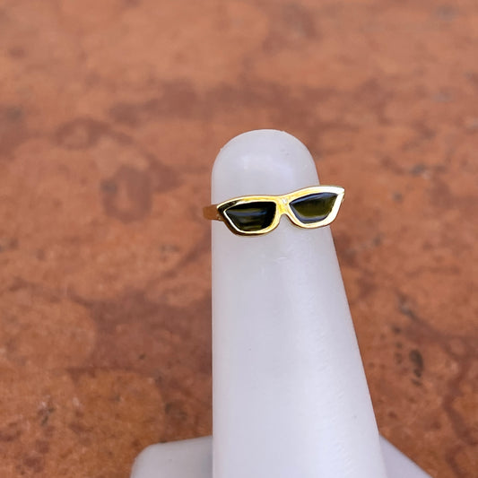 14KT Yellow Gold Black Enamel Sunglasses Toe Ring