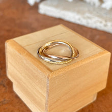 Load image into Gallery viewer, Sterling Silver, Rose + Yellow Gold Plated Intertwined Ring