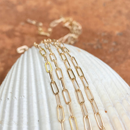 14KT Yellow Gold Polished Open Paper Clip Chain Link Necklace 1.8mm, 14KT Yellow Gold Polished Open Paper Clip Chain Link Necklace 1.8mm - Legacy Saint Jewelry