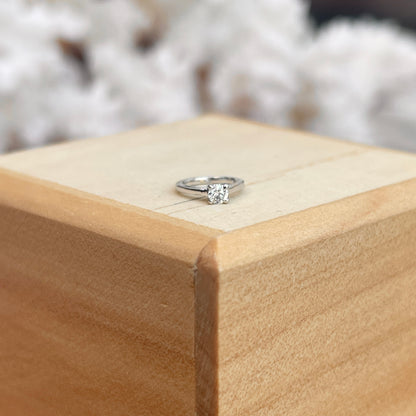 14KT White Gold Mini .03 CT Diamond Ring Pendant Charm