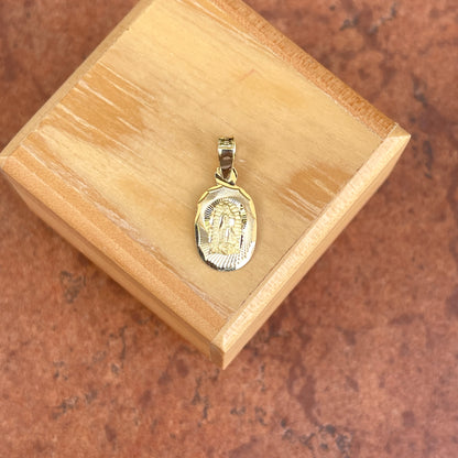 14KT Yellow Gold Diamond-Cut Our Lady of Guadalupe Pendant Charm