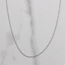 Load image into Gallery viewer, 14KT White Gold Thin Singapore Chain Necklace 30&quot;/ 1mm, 14KT White Gold Thin Singapore Chain Necklace 30&quot;/ 1mm - Legacy Saint Jewelry