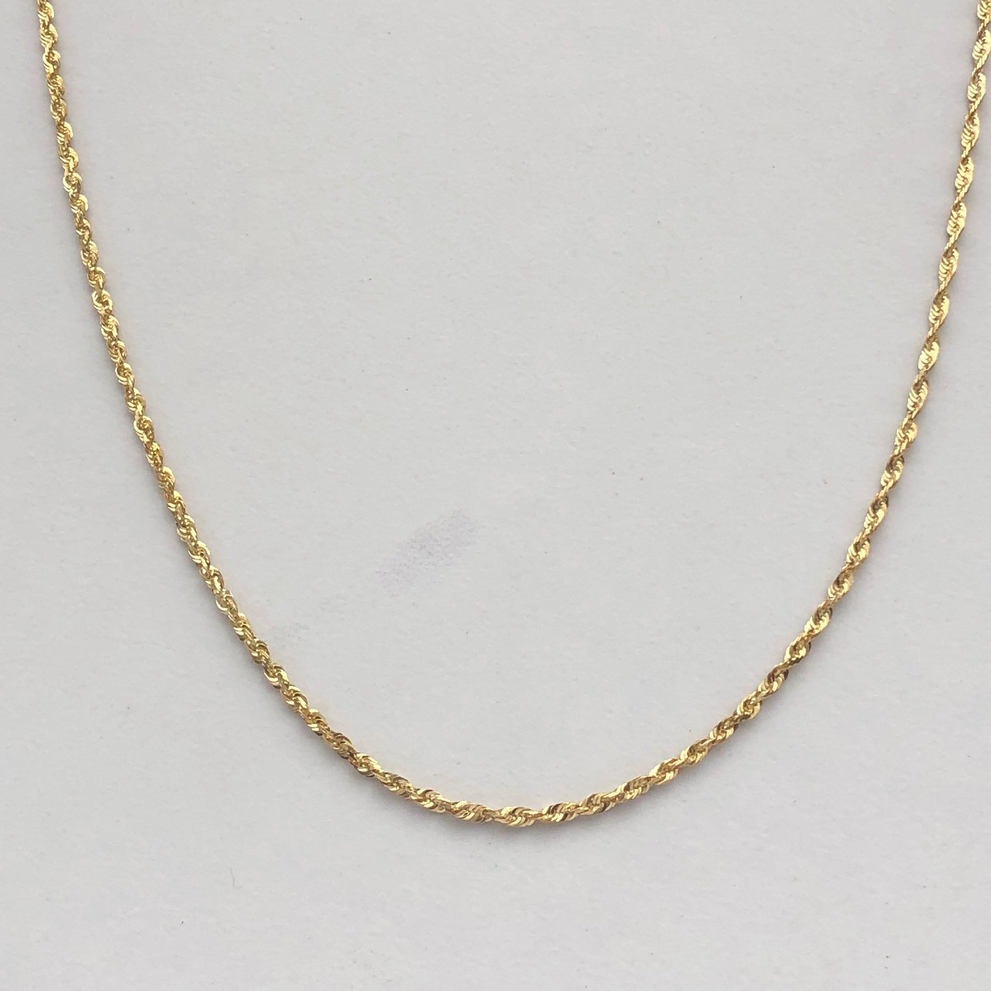 10KT Yellow Gold Diamond-Cut Rope Chain Necklace 30"/ 2mm, 10KT Yellow Gold Diamond-Cut Rope Chain Necklace 30"/ 2mm - Legacy Saint Jewelry