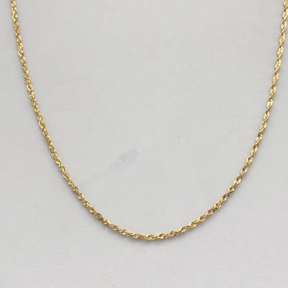 10KT Yellow Gold Diamond-Cut Rope Chain Necklace 30"/ 2mm, 10KT Yellow Gold Diamond-Cut Rope Chain Necklace 30"/ 2mm - Legacy Saint Jewelry