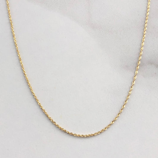 10KT Yellow Gold Rope Chain Necklace 30"/ 1.5mm, 10KT Yellow Gold Rope Chain Necklace 30"/ 1.5mm - Legacy Saint Jewelry