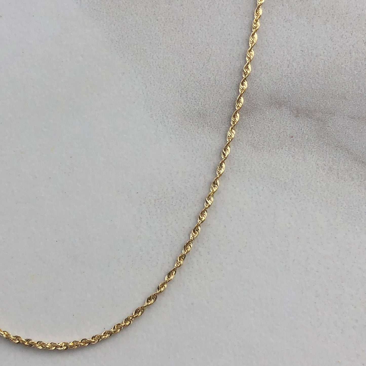 10KT Yellow Gold Rope Chain Necklace 30"/ 1.5mm, 10KT Yellow Gold Rope Chain Necklace 30"/ 1.5mm - Legacy Saint Jewelry