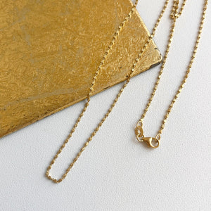 14KT Yellow Gold Squared Cube 1.5mm Chain Link Necklace