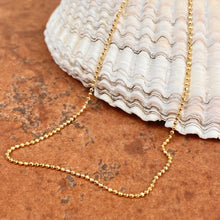 Load image into Gallery viewer, 14KT Yellow Gold Diamond-Cut Beaded Ball Link Chain Necklace .75mm/ 16&quot;, 14KT Yellow Gold Diamond-Cut Beaded Ball Link Chain Necklace .75mm/ 16&quot; - Legacy Saint Jewelry