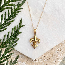 Load image into Gallery viewer, 14KT Yellow Gold Polished Fleur de Lis Necklace, 14KT Yellow Gold Polished Fleur de Lis Necklace - Legacy Saint Jewelry