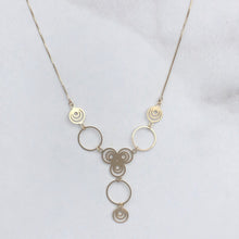 Load image into Gallery viewer, 10KT Yellow Gold Link Chain + Circles Lariat Necklace, 10KT Yellow Gold Link Chain + Circles Lariat Necklace - Legacy Saint Jewelry