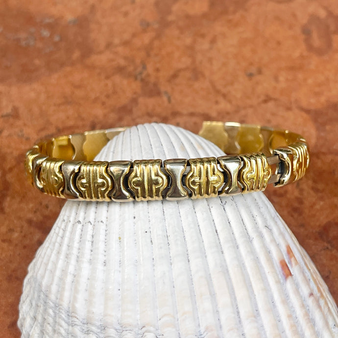 Estate 14KT White Gold Snake Mesh Rounded Bangle Bracelet – LSJ