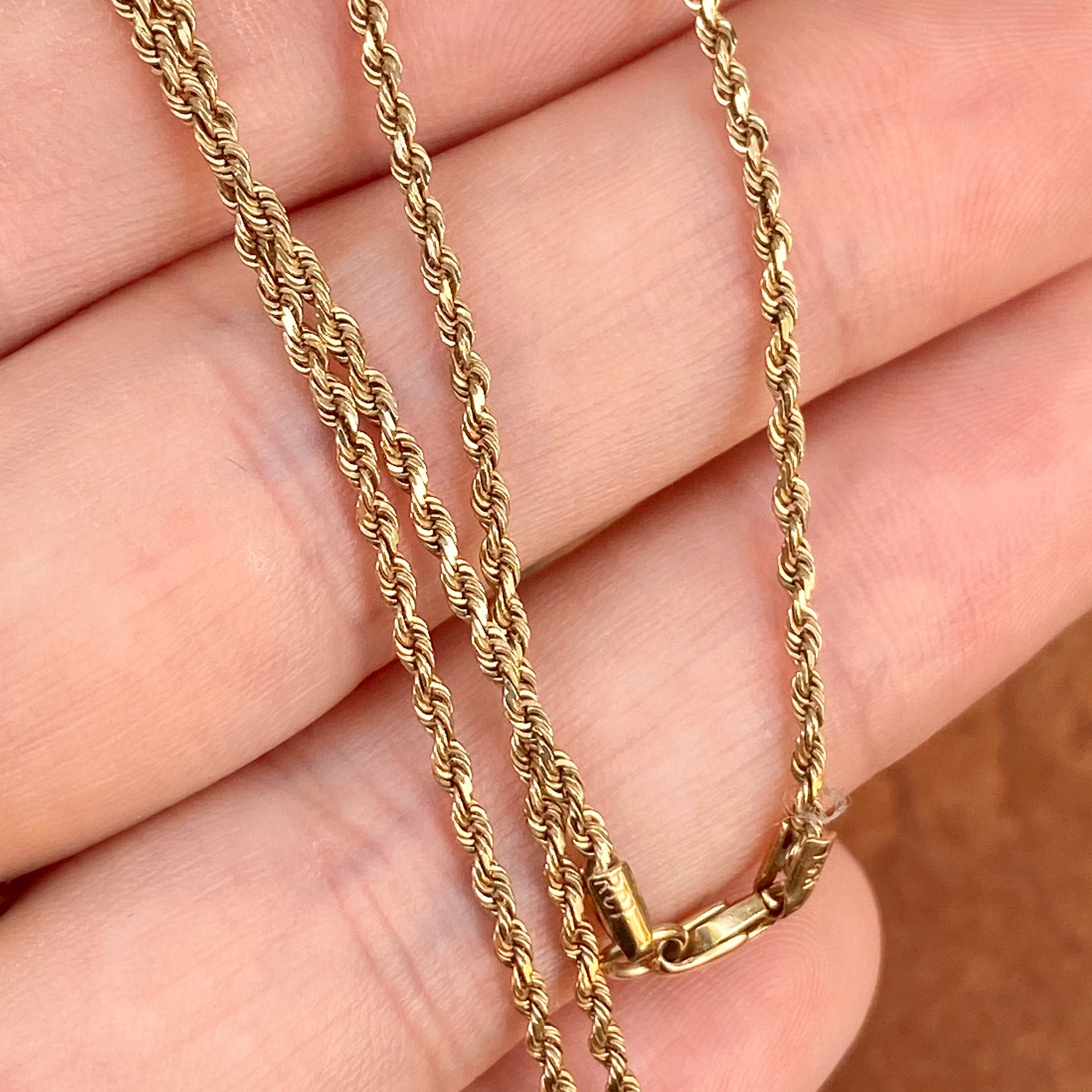 Estate 14KT Yellow Gold Diamond-Cut Rope Chain 1.5mm/ 24", Estate 14KT Yellow Gold Diamond-Cut Rope Chain 1.5mm/ 24" - Legacy Saint Jewelry
