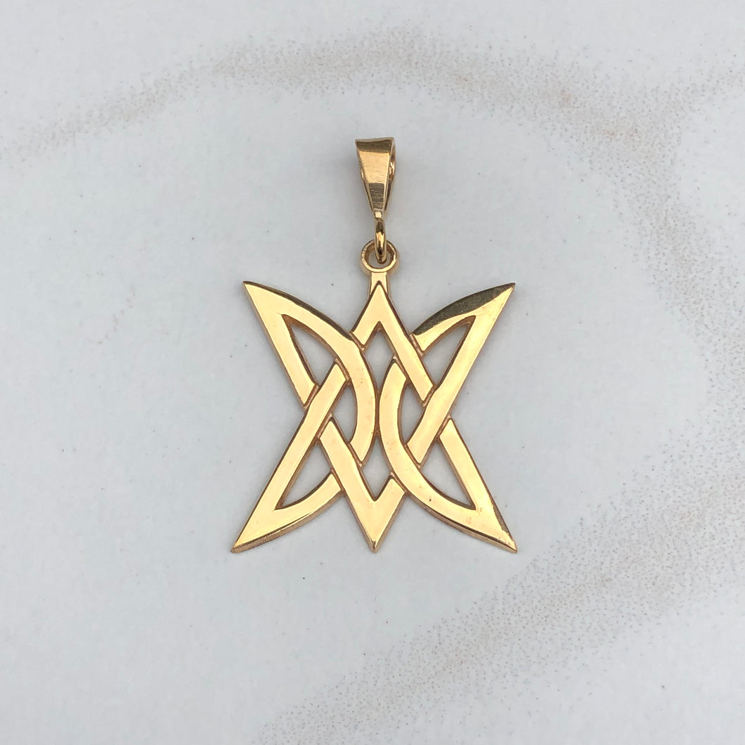 14KT Yellow Gold Celtic Trinity Triangle Pendant Charm, 14KT Yellow Gold Celtic Trinity Triangle Pendant Charm - Legacy Saint Jewelry