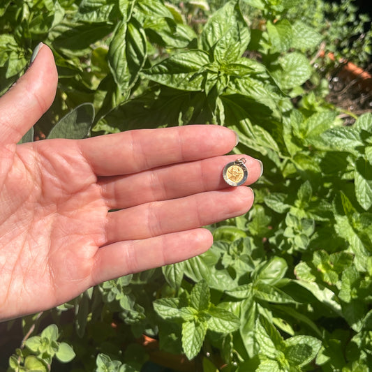 14KT Yellow Gold Saint Luke Round Medal Pendant Charm 12mm