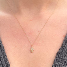 Load image into Gallery viewer, 14KT Yellow Gold Pave Diamond &quot;Hand of Fatima&quot; Hamsa Pendant Charm - Legacy Saint Jewelry