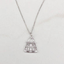 Load image into Gallery viewer, 14KT White Gold Pave Diamond Purse Handbag Vintage Inspired Pendant Charm, 14KT White Gold Pave Diamond Purse Handbag Vintage Inspired Pendant Charm - Legacy Saint Jewelry