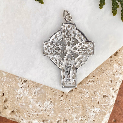 Sterling Silver Celtic Cross Pendant Charm, Sterling Silver Celtic Cross Pendant Charm - Legacy Saint Jewelry