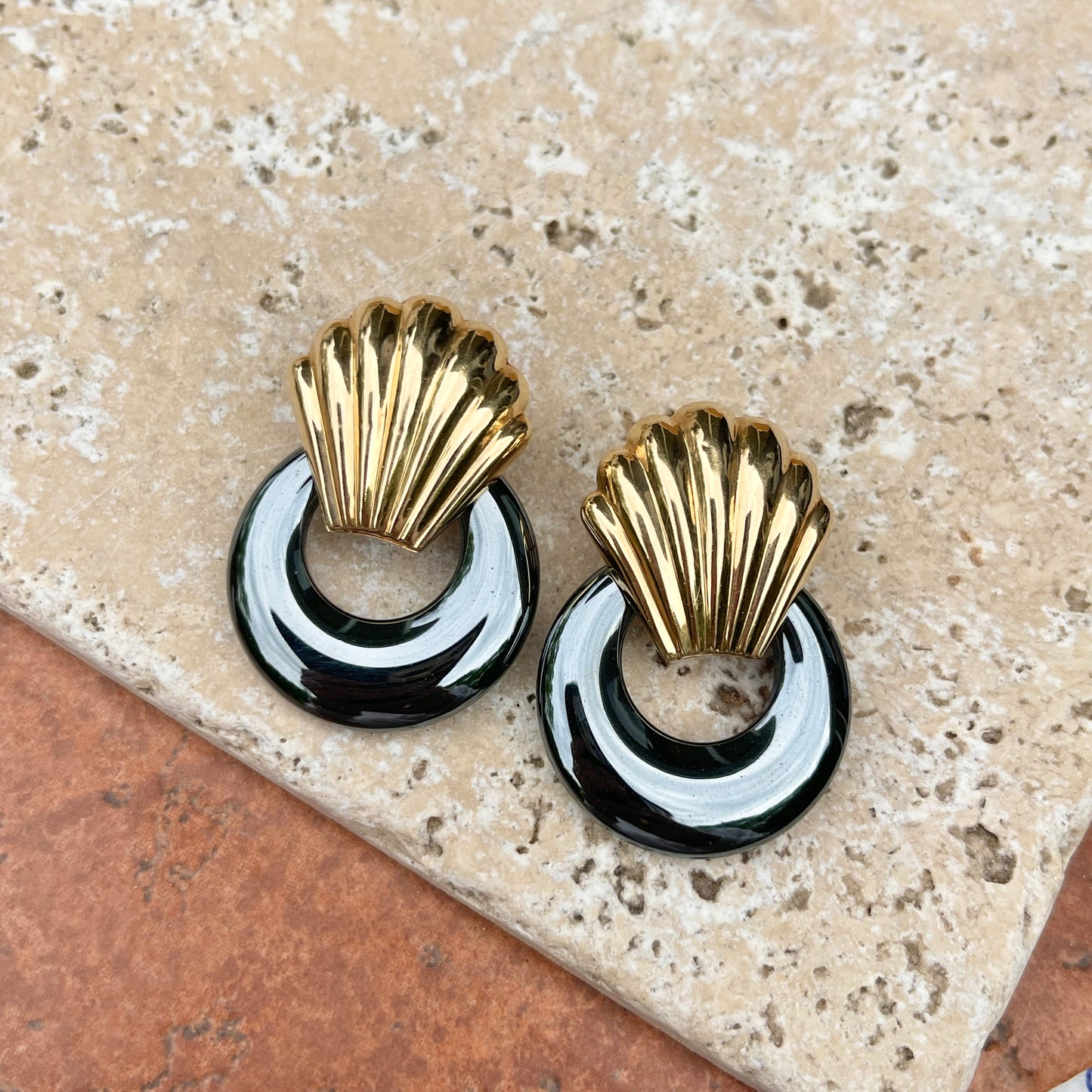 Genuine Hematite Round Disc Gemstone Earring Charms