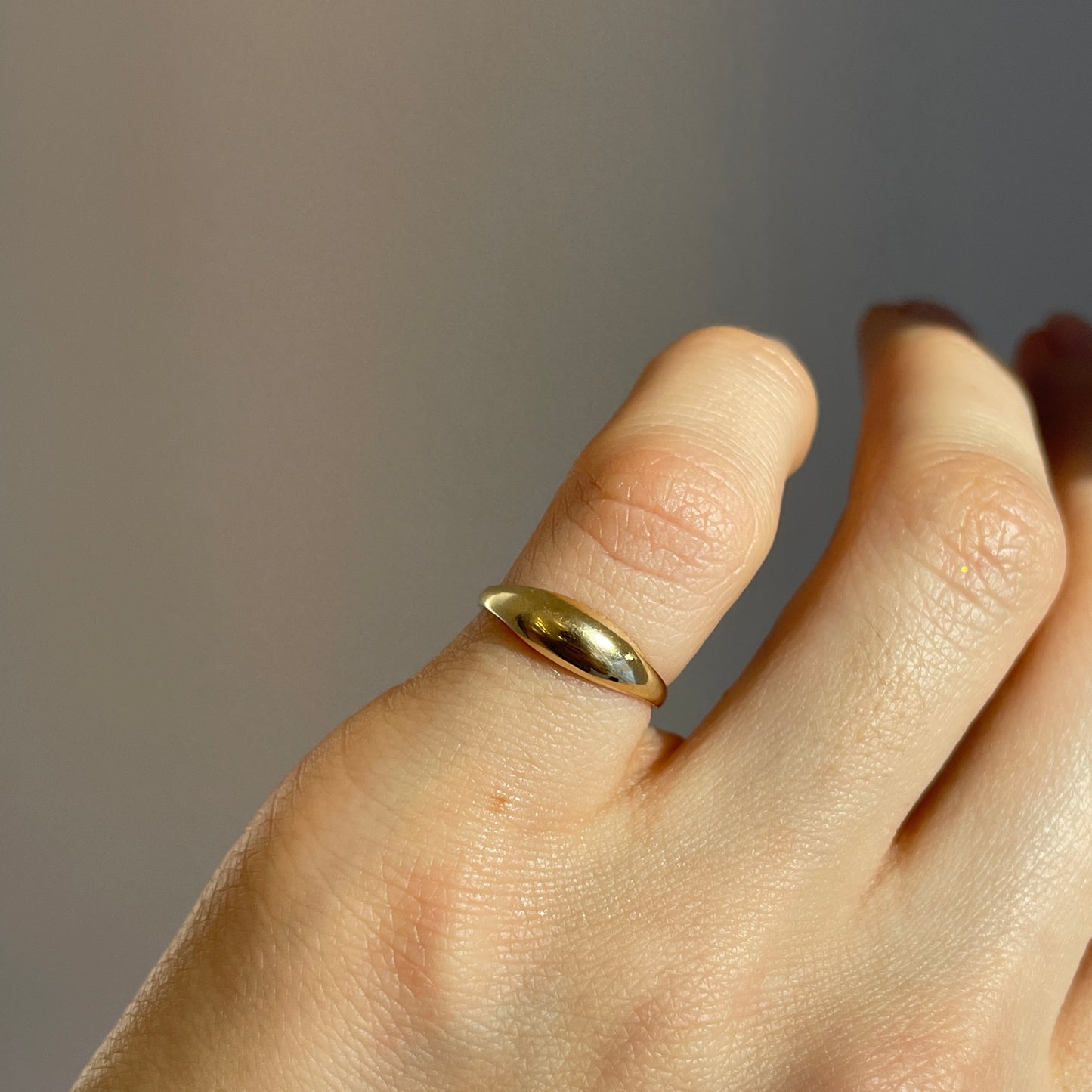 14KT Yellow Gold Thin Dome Pinky Ring