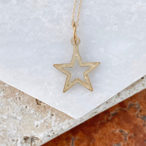 OOO 10KT Yellow Gold Diamond-Cut Star Pendant Chain Necklace, OOO 10KT Yellow Gold Diamond-Cut Star Pendant Chain Necklace - Legacy Saint Jewelry
