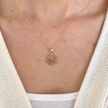 Load image into Gallery viewer, 10KT Yellow Gold + White Rhodium Snowflake Pendant Chain Necklace, 10KT Yellow Gold + White Rhodium Snowflake Pendant Chain Necklace - Legacy Saint Jewelry