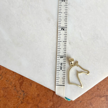 10KT Yellow Gold Horse Head Outline Pendant