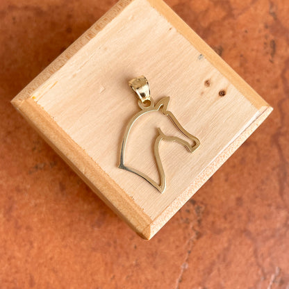 10KT Yellow Gold Horse Head Outline Pendant
