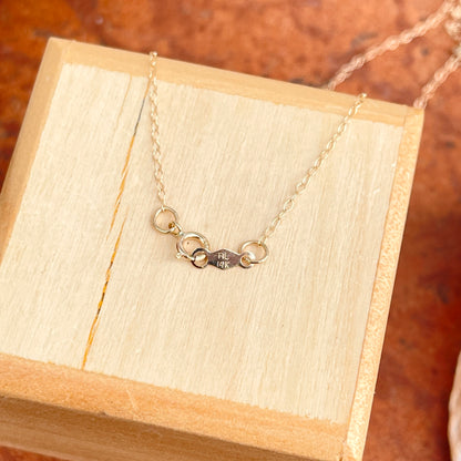 14KT Yellow Gold .01 CT Diamond Mini Cross Necklace 15"