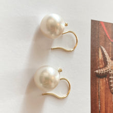 Load image into Gallery viewer, 14KT Yellow Gold Paspaley Pearl Bishop Hook Earrings #2/ 12mm, 14KT Yellow Gold Paspaley Pearl Bishop Hook Earrings #2/ 12mm - Legacy Saint Jewelry