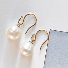 Load image into Gallery viewer, 14KT Yellow Gold Paspaley Pearl Bishop Hook Earrings #2/ 12mm, 14KT Yellow Gold Paspaley Pearl Bishop Hook Earrings #2/ 12mm - Legacy Saint Jewelry