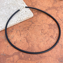 Load image into Gallery viewer, Sterling Silver 4mm Black Rubber Cord Necklace
