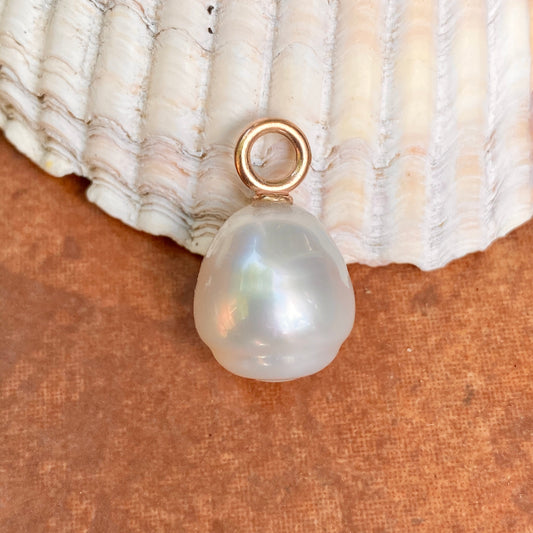 14KT Rose Gold 12mm Paspaley South Sea Pearl Simple Pendant Charm
