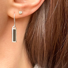 Load image into Gallery viewer, Sterling Silver Black Onyx Bar Dangle Earrings