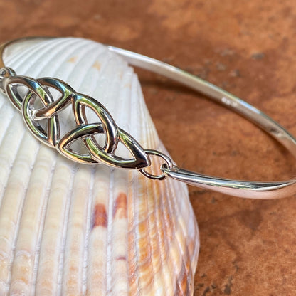 Sterling Silver Celtic Knot Thin Bangle Bracelet, Sterling Silver Celtic Knot Thin Bangle Bracelet - Legacy Saint Jewelry