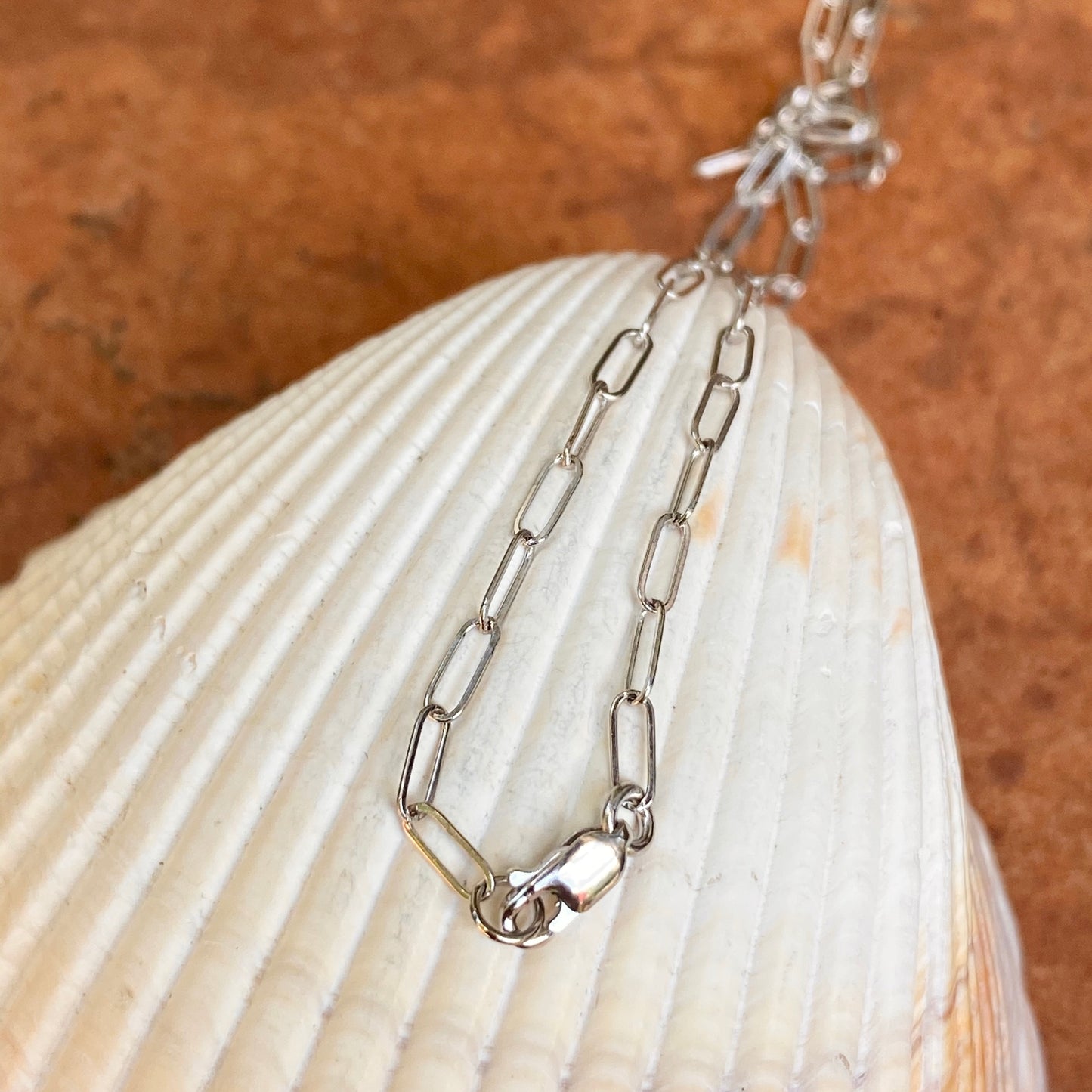 14KT White Gold Polished Open Paper Clip Chain Link Necklace 1.8mm, 14KT White Gold Polished Open Paper Clip Chain Link Necklace 1.8mm - Legacy Saint Jewelry
