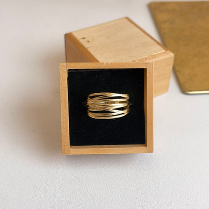 14KT Yellow Gold Multi-Wire 10.75mm Cigar Band Ring