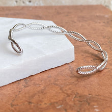 Load image into Gallery viewer, 14KT White Gold Rope Twist Cuff Bangle Bracelet, 14KT White Gold Rope Twist Cuff Bangle Bracelet - Legacy Saint Jewelry