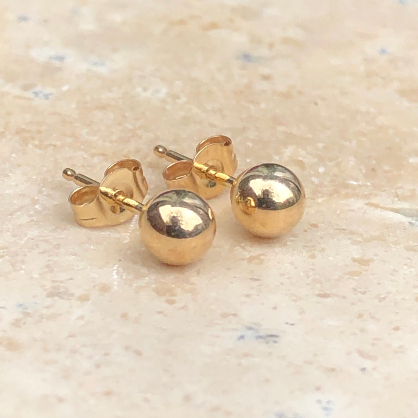 14KT Yellow Gold Polished Ball Stud Earrings 4mm, 14KT Yellow Gold Polished Ball Stud Earrings 4mm - Legacy Saint Jewelry