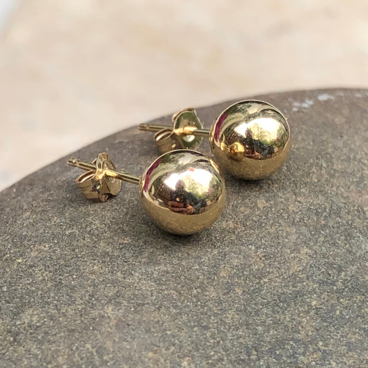 14KT Yellow Gold Polished Ball Stud Earrings 6mm, 14KT Yellow Gold Polished Ball Stud Earrings 6mm - Legacy Saint Jewelry