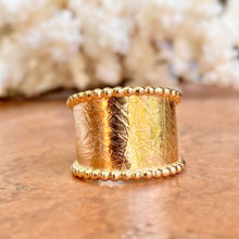 Load image into Gallery viewer, 12KT Yellow Gold-Filled Beaded Edge Cigar Band Ring, 12KT Yellow Gold-Filled Beaded Edge Cigar Band Ring - Legacy Saint Jewelry