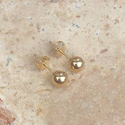 14KT Yellow Gold Polished Ball Stud Earrings 5mm, 14KT Yellow Gold Polished Ball Stud Earrings 5mm - Legacy Saint Jewelry